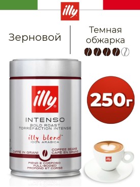 Кофе в зернах арабика 100% INTENSO темной обжарки 250 грамм