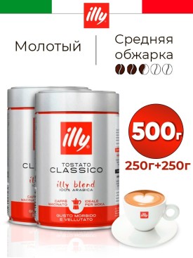 Кофе молотый арабика 100% Classico 500гр 2 шт по 250 грамм