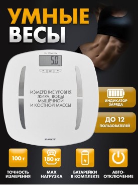 Весы напольные электронные умные диагностические SC-BS33ED80
